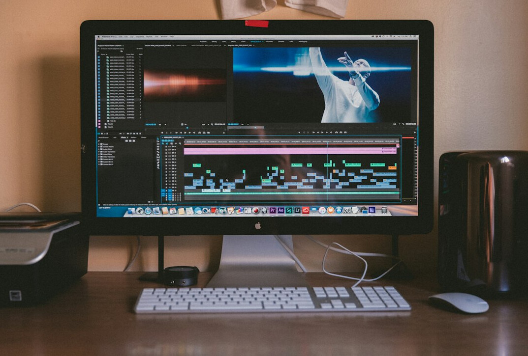 video editor at computer